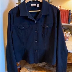 Chico’s size 3 Black Stretchy Short Jacket
